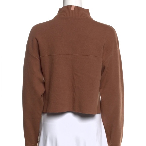 Brand New (NWT) Lunya Cozy Cotton Silk Pullover 1/4 Zip Sweater - walnut Brown - Picture 3 of 9